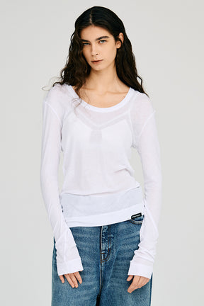 Scoop Neck Sheer Top - 2026AUTUMN