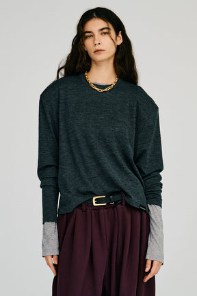 Wool Shoulder Pad Top - 2026AUTUMN