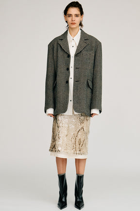 Sequin Python Midi Skirt - 2026AUTUMN