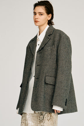 Classic Tweed Oversized Jacket Coat - 2026AUTUMN