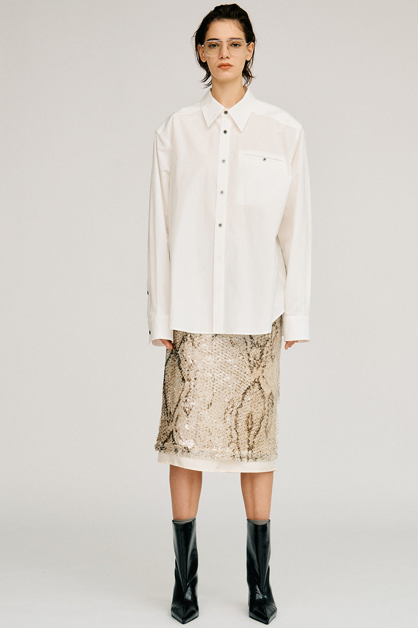 Sequin Python Midi Skirt - 2026AUTUMN
