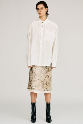 Sequin Python Midi Skirt - 2026AUTUMN