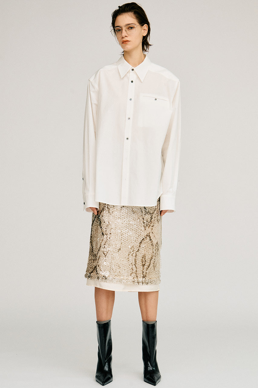 Sequin Python Midi Skirt - 2026AUTUMN
