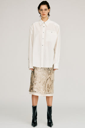 Sequin Python Midi Skirt - 2026AUTUMN