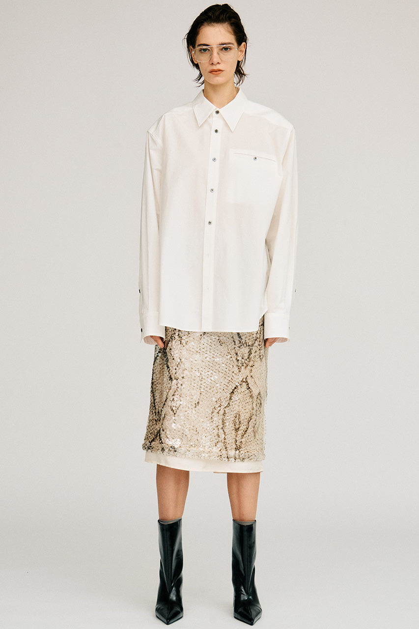 Sequin Python Midi Skirt - 2026AUTUMN