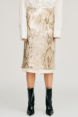 Sequin Python Midi Skirt