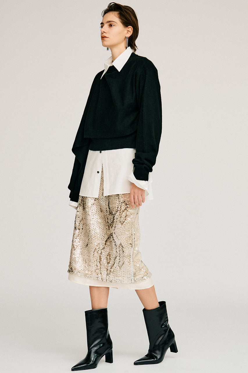 Sequin Python Midi Skirt - 2026AUTUMN