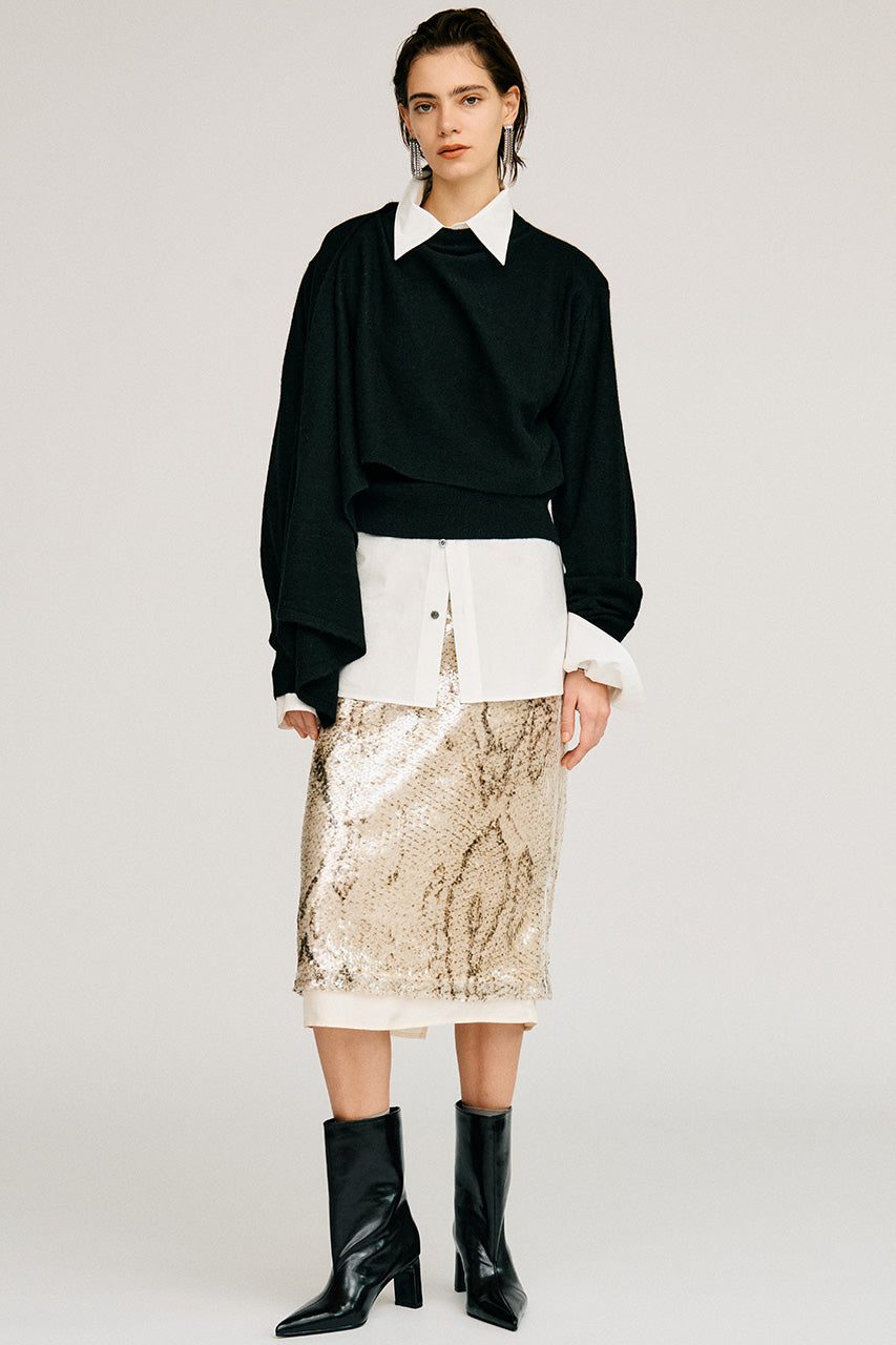 Sequin Python Midi Skirt - 2026AUTUMN