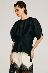 Organza Puff Top