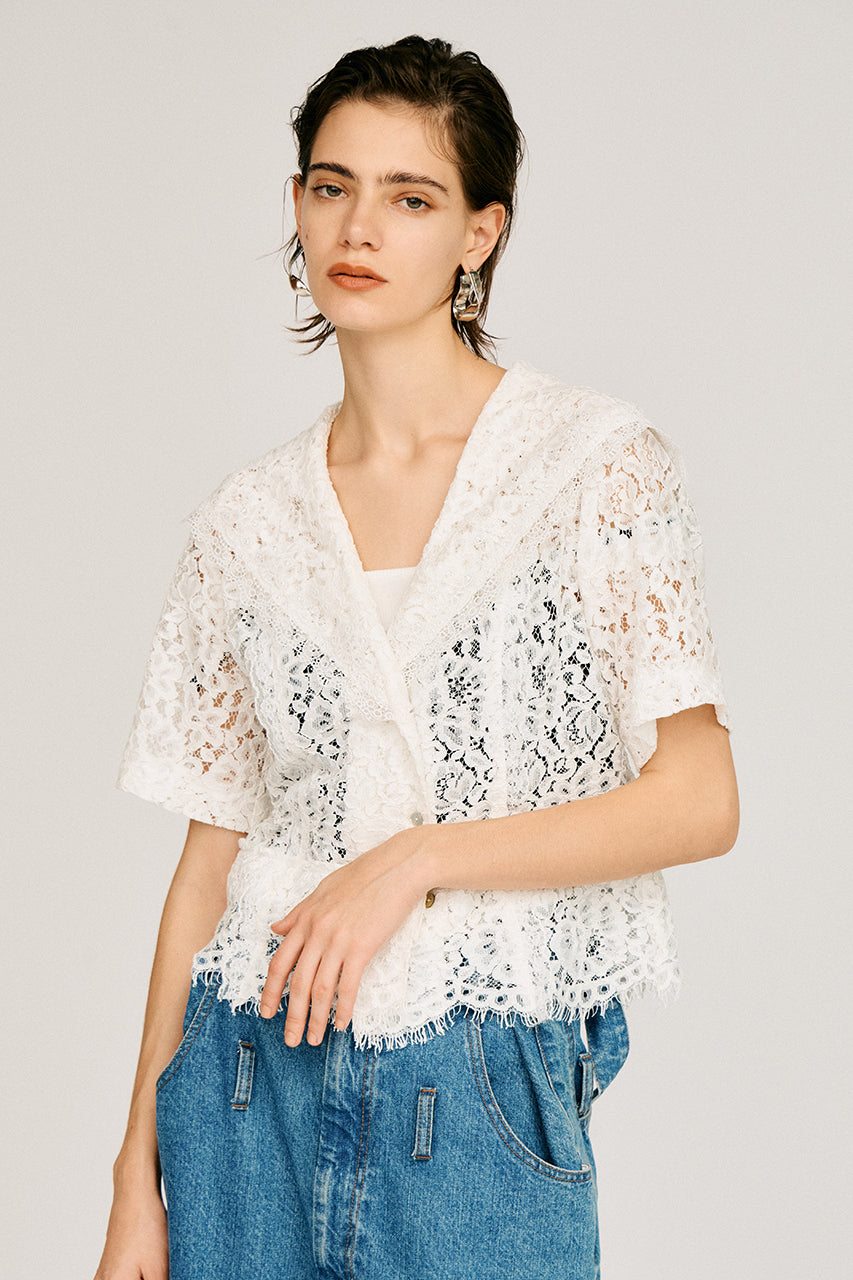 Scallop Lace Sailor Shirt - PRE ORDER