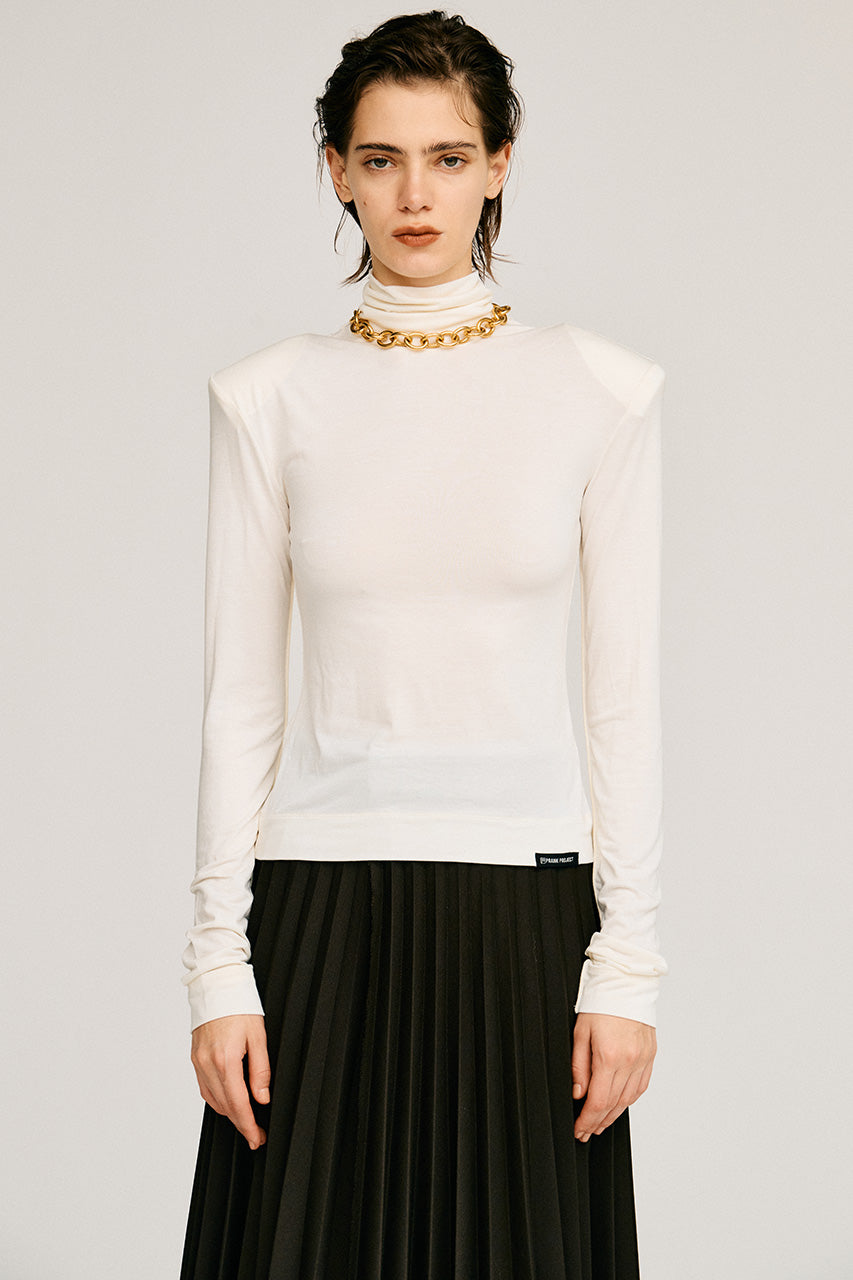 Power Shoulder High-Neck Top - 2026AUTUMN