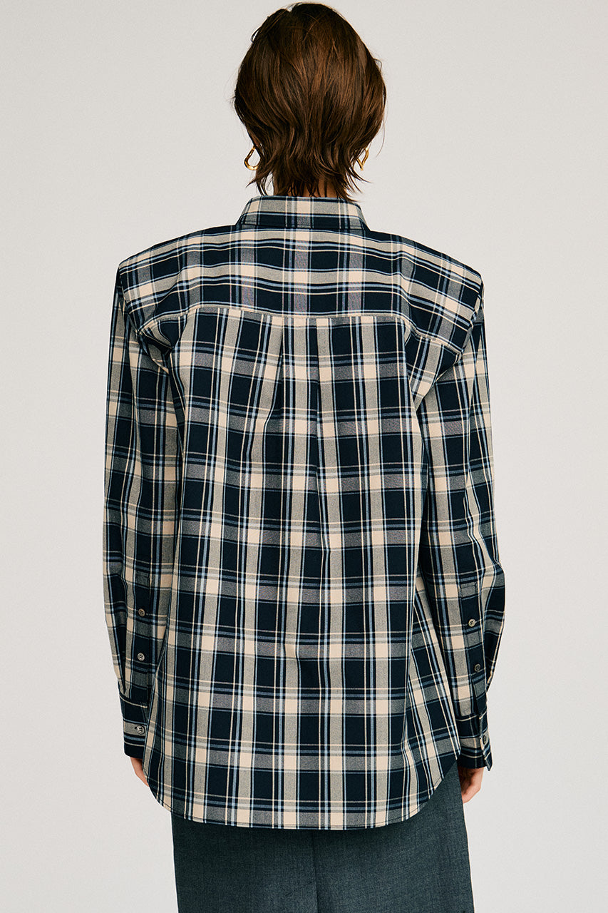 Check Shoulder Padded Shirt - 2026AUTUMN