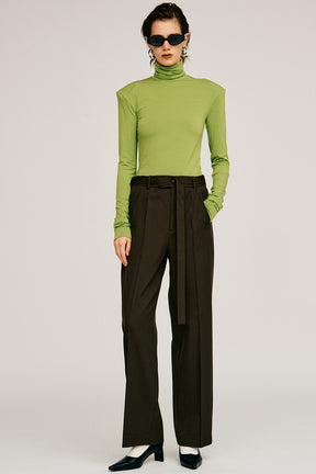 Belt Combination Slim Straight Slacks - 2026AUTUMN