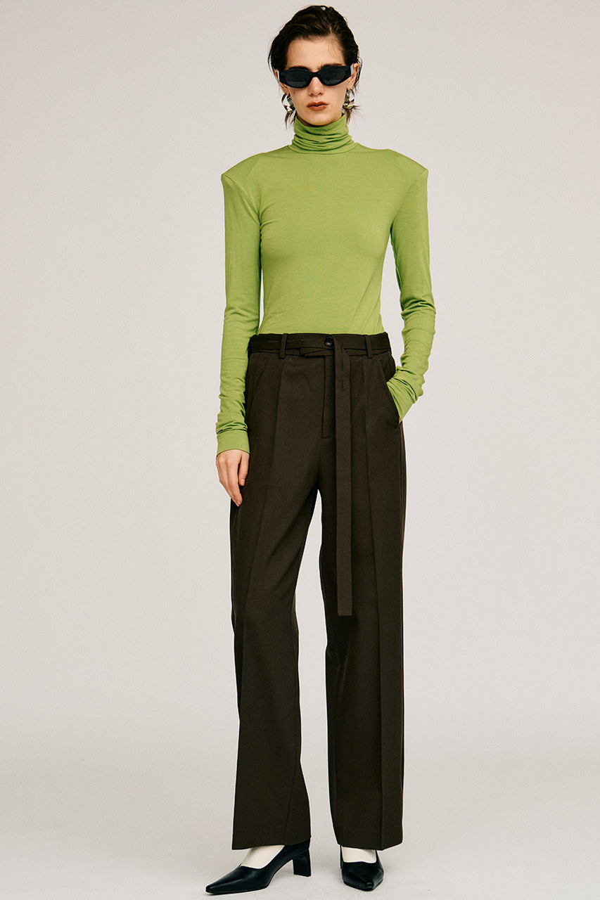 Power Shoulder High-Neck Top - 2026AUTUMN