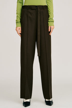 Belt Combination Slim Straight Slacks - 2026AUTUMN