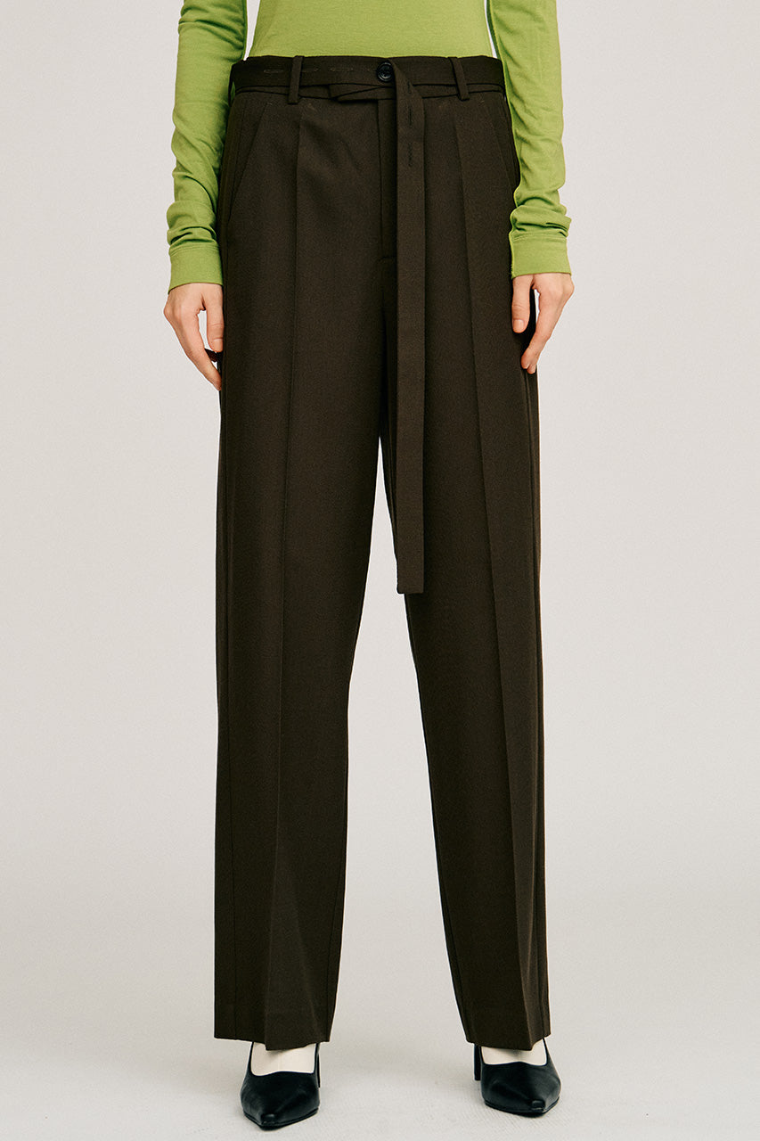 Belt Combination Slim Straight Slacks - 2026AUTUMN