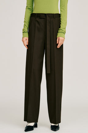 Belt Combination Slim Straight Slacks - 2026AUTUMN