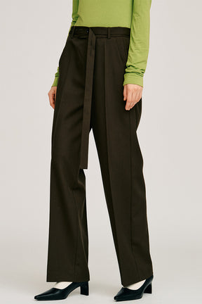 Belt Combination Slim Straight Slacks - 2026AUTUMN