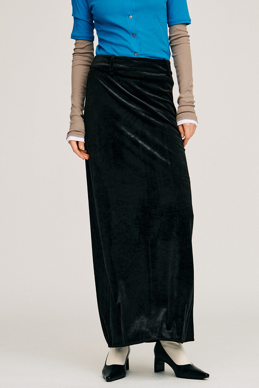 Velour Pencil Long Skirt - 2026AUTUMN