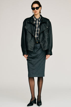 Double-Waist Drape Midi Skirt - 2026AUTUMN