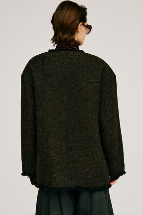 Tweed No-Collar Jacket Coat - 2026AUTUMN