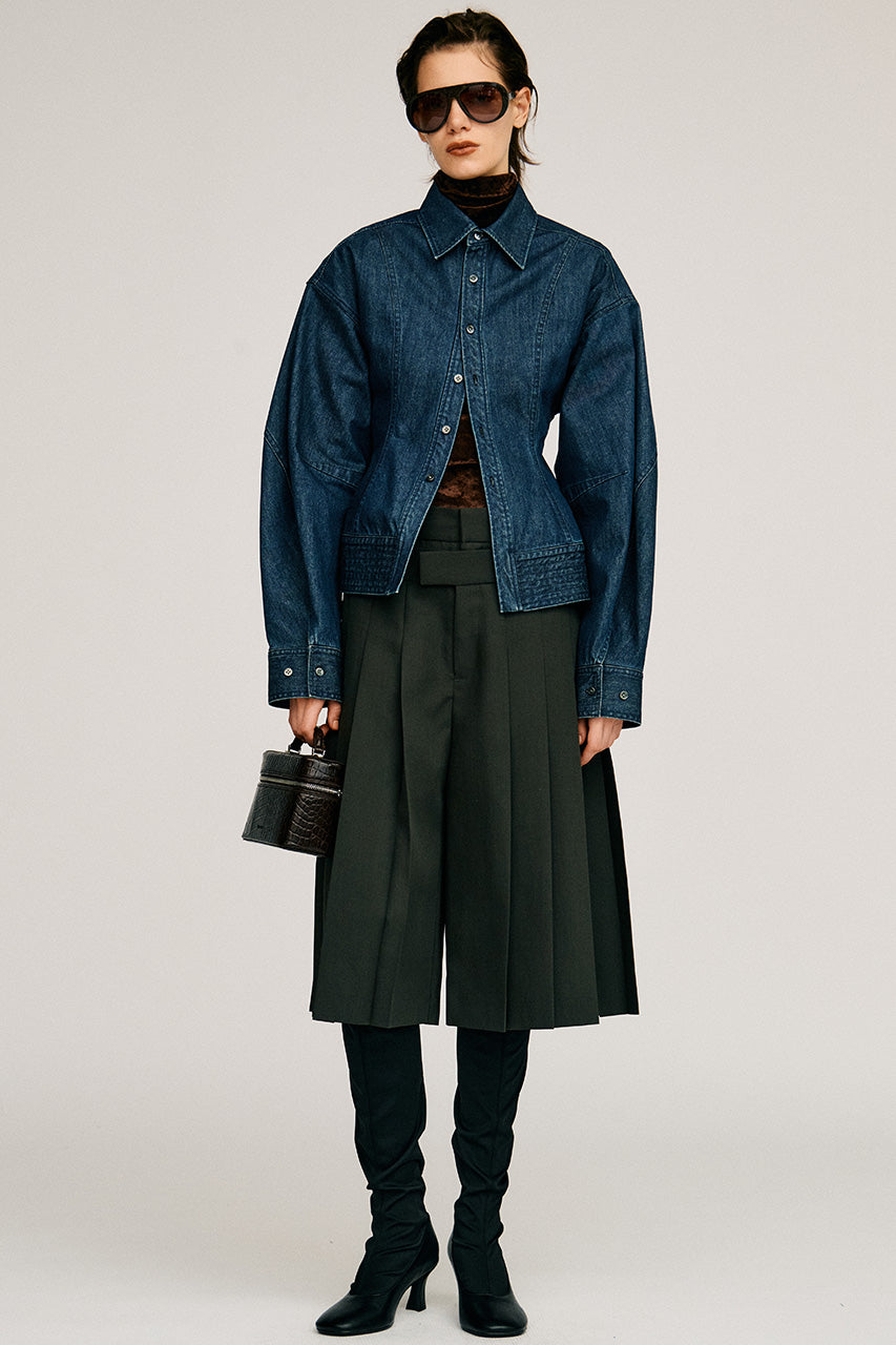 Double-Waist Pleated Half Pants - 2026AUTUMN