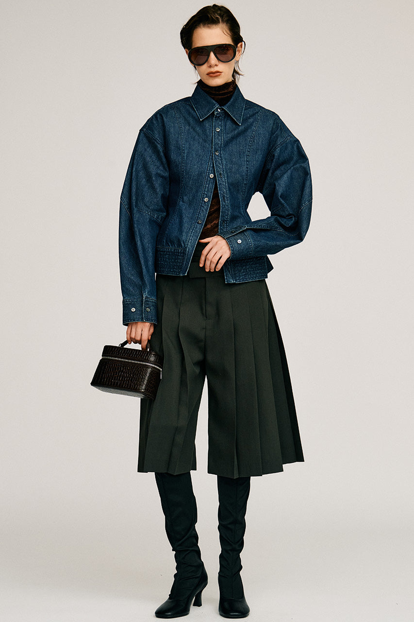 Double-Waist Pleated Half Pants - 2026AUTUMN