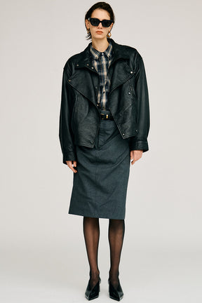 Sheep Leather Bomber Jacket - 2026AUTUMN