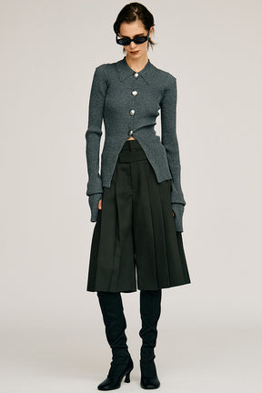 Double-Waist Pleated Half Pants - 2026AUTUMN