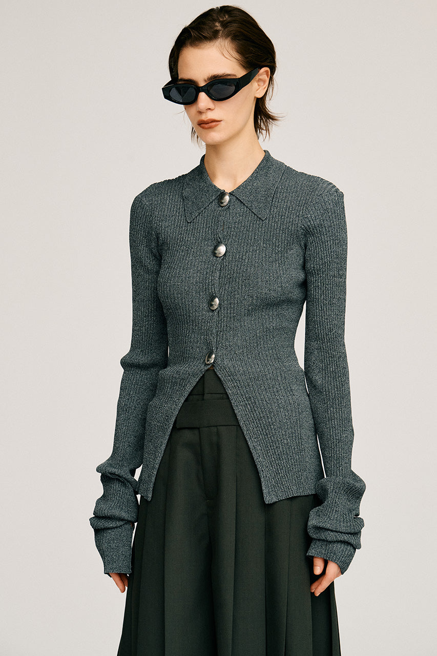 Metal Parts Knit Slim Shirt - 2026AUTUMN
