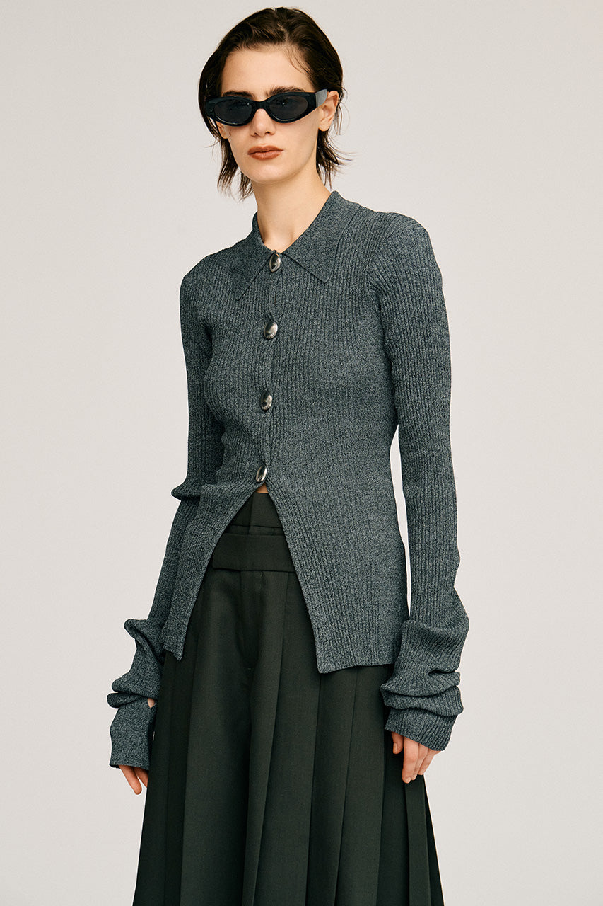 Metal Parts Knit Slim Shirt - 2026AUTUMN