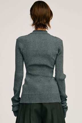 Metal Parts Knit Slim Shirt - 2026AUTUMN