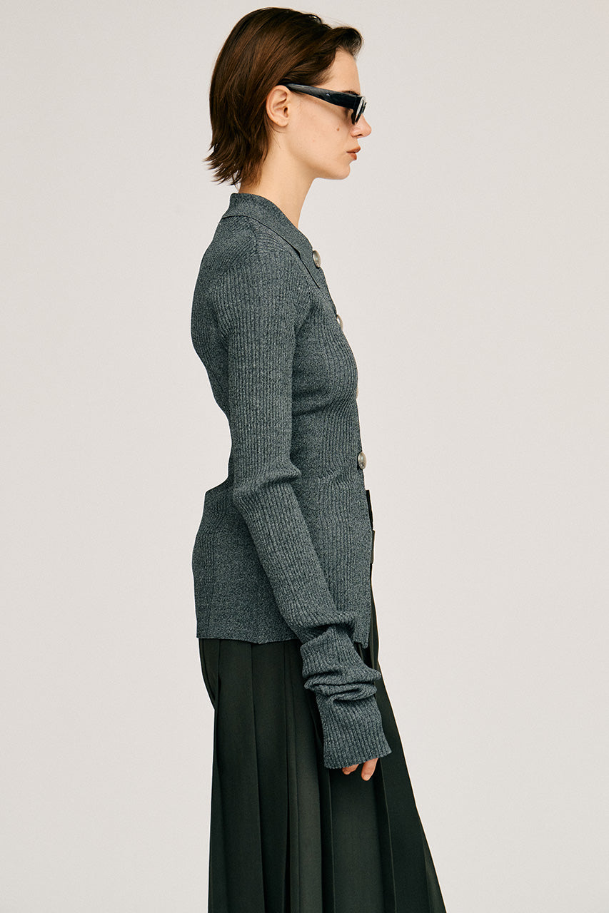 Metal Parts Knit Slim Shirt - 2026AUTUMN