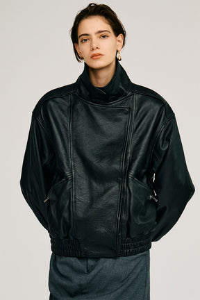 Sheep Leather Bomber Jacket - 2026AUTUMN