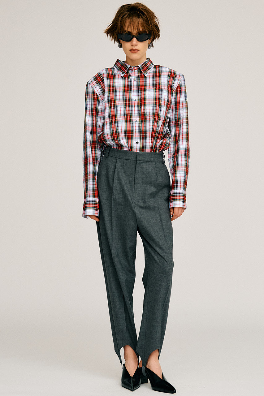 Check Shoulder Padded Shirt - 2026AUTUMN
