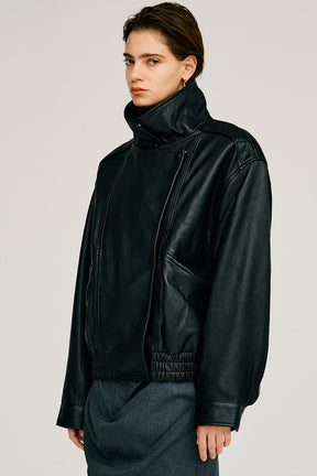 Sheep Leather Bomber Jacket - 2026AUTUMN