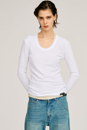 Scoop Neck Sheer Top - 2026AUTUMN