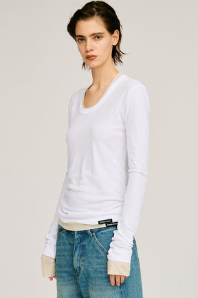 Scoop Neck Sheer Top - 2026AUTUMN