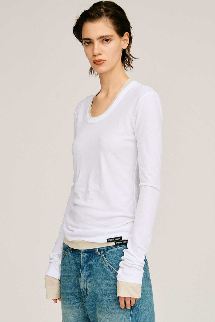 Scoop Neck Sheer Top - 2026AUTUMN