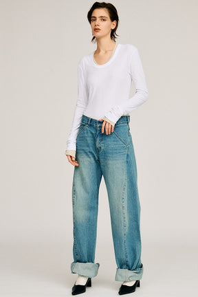 Scoop Neck Sheer Top - 2026AUTUMN