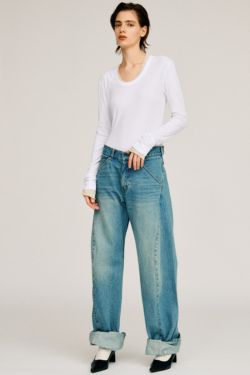 Scoop Neck Sheer Top - 2026AUTUMN
