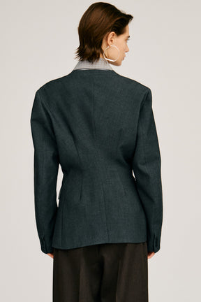 Padded Shoulder V-Neck Jacket - 2026AUTUMN