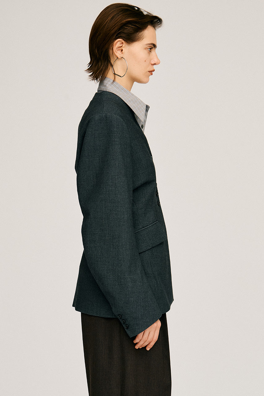 Padded Shoulder V-Neck Jacket - 2026AUTUMN
