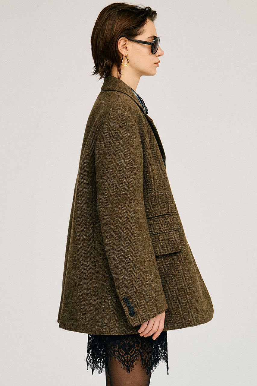 Classic Tweed Oversized Jacket Coat - 2026AUTUMN