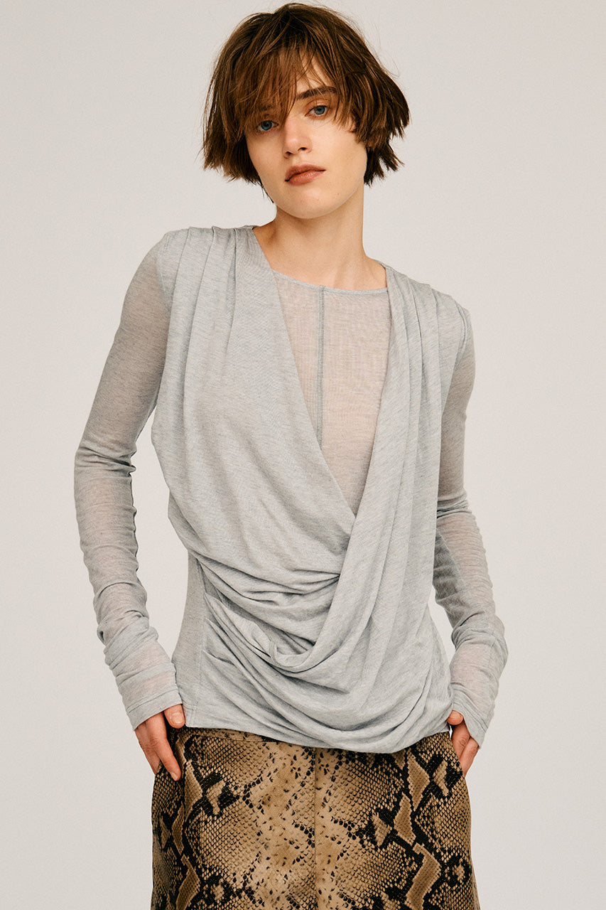 Cashmere Silk Blend Drape Top - 2026AUTUMN
