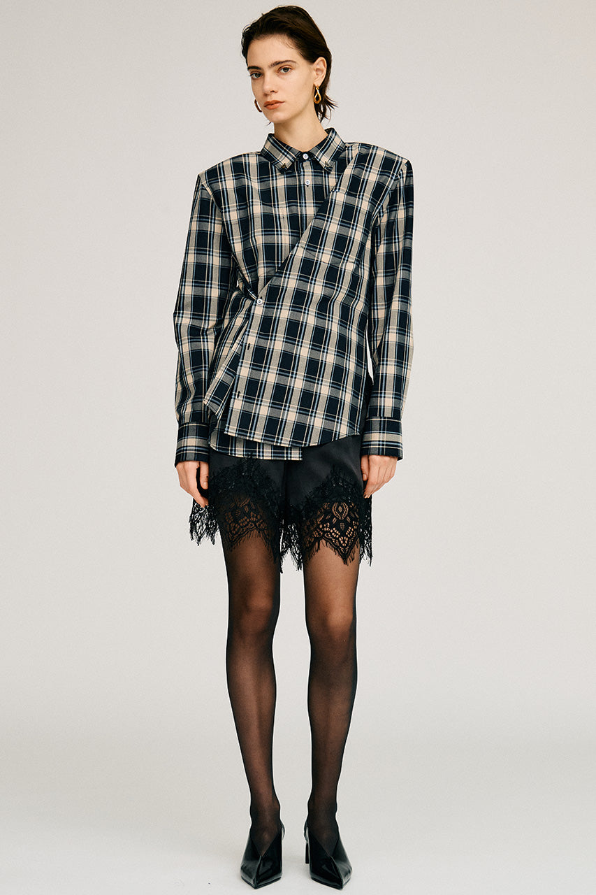 Check Shoulder Padded Shirt - 2026AUTUMN