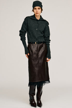 Oversized Collar Knit Cardigan - 2026AUTUMN