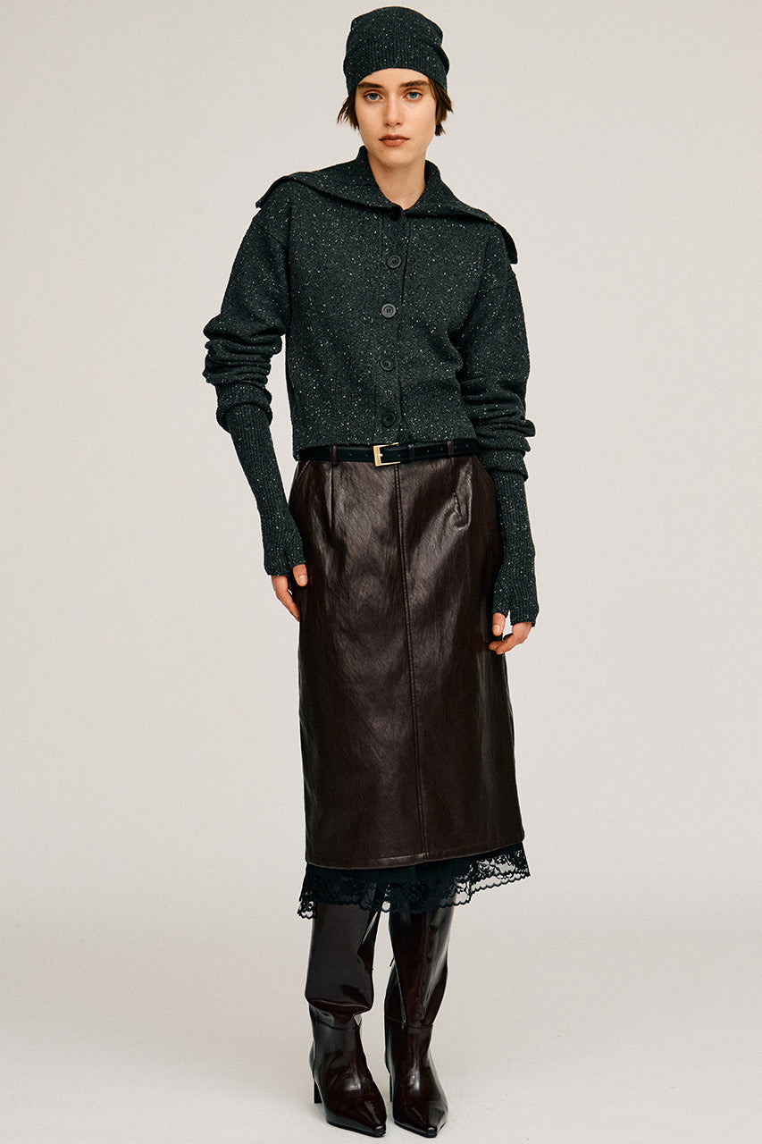 Oversized Collar Knit Cardigan - 2026AUTUMN