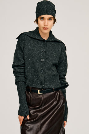 Oversized Collar Knit Cardigan - 2026AUTUMN