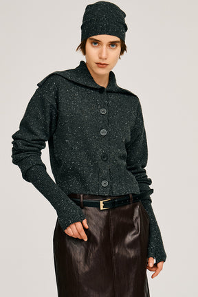 Oversized Collar Knit Cardigan - 2026AUTUMN